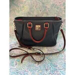Dooney & Bourke Black Pebbled Leather Satchel Crossbody Bag